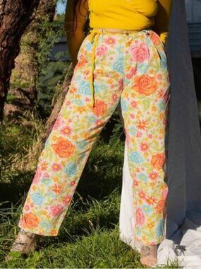 RARE 1XL Big Bud Press Trousers in Vintage Floral Wallpaper